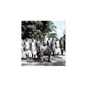 Nikolay Drachinsky. Ret (Head of Shilluks) Fafiti Kour and Several His Wives, Upper Nile Province. Sudan, 1957. © Nikolay Drachinsky archive, courtesy of Alla Vakhromeeva, Archive Paper 8"x8", $400