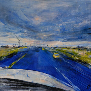Yellow Cab, Olga Porter, 8”x 24” oil $1100