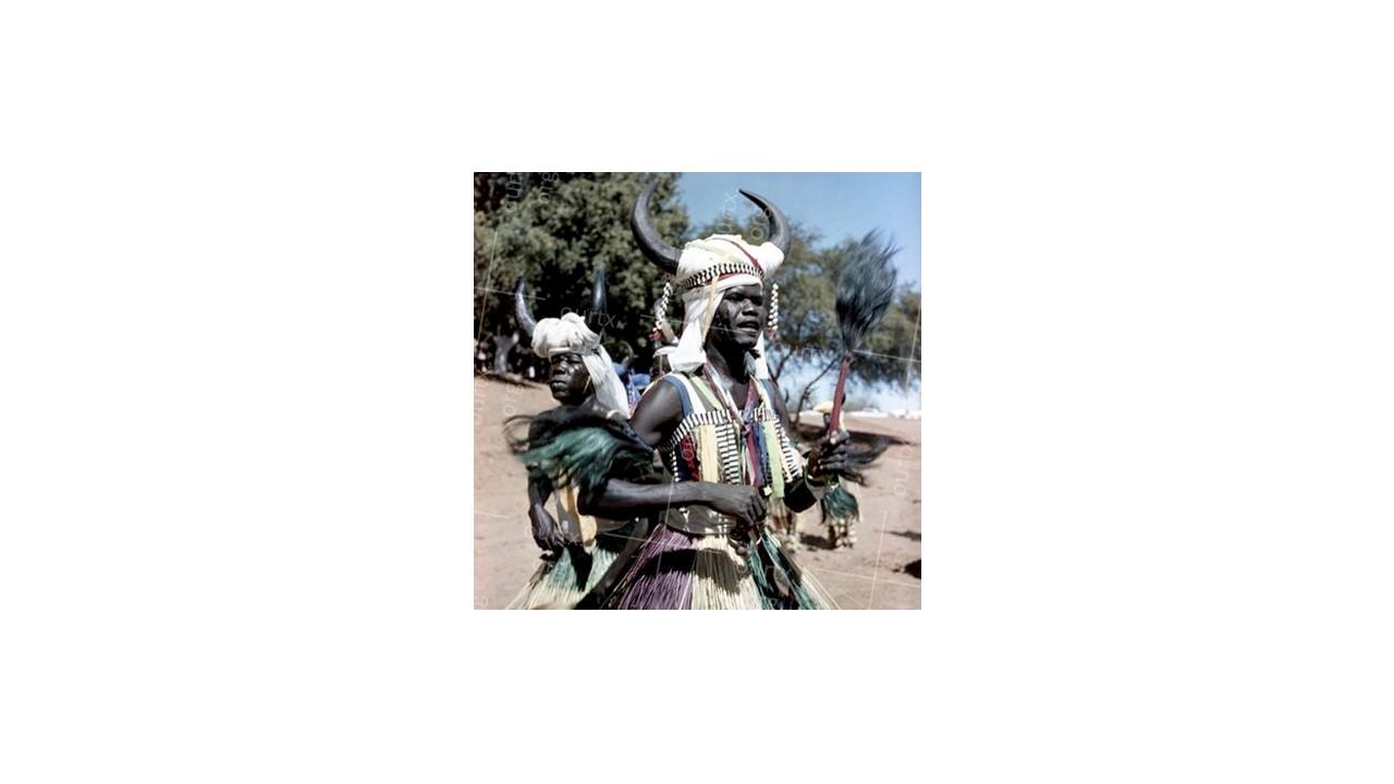 Nikolay Drachinsky. Dance of the “Lord of the Herd”. Area of the City Al Manaqil, Upper Nile Province. Sudan, 1957. © Nikolay Drachinsky archive, courtesy of Alla Vakhromeeva, Archive Paper 14"x14", $500