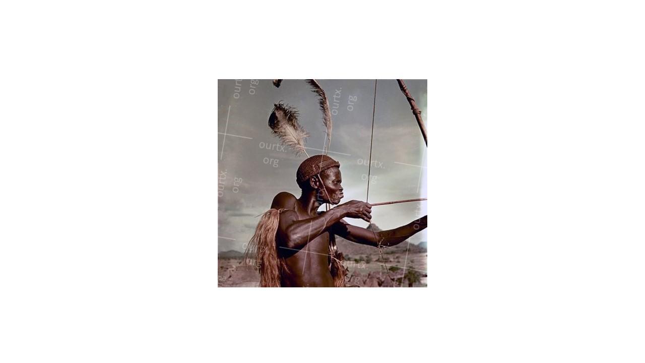 Nikolay Drachinsky. Hunter Loguioro, Onjake settlement, South Sudan. 1957 © Nikolay Drachinsky archive, courtesy of Alla Vakhromeeva, Archive Paper 14"x14", $500