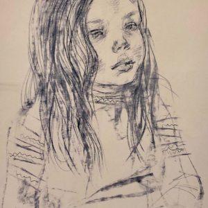 Girl, Oleg Zakomorny, 15"x23", 2006, Printed copy 3/50, Signed by Author, $135