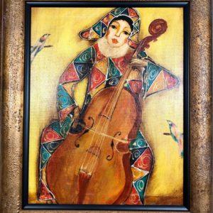 Musician №1, Gagic Petrosian, 21"x24", Acrylic on Canvas, 1999, $250