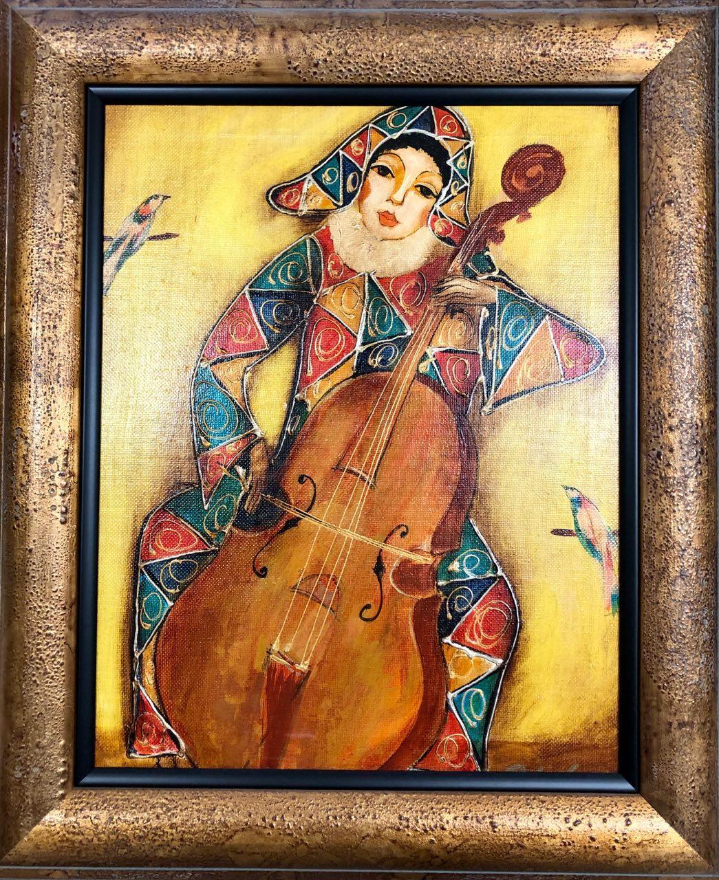 Musician №1, Gagic Petrosian, 21"x24", Acrylic on Canvas, 1999, $250