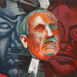 Triple Self-Portrait, Ernst Neizvestny; Copy №93 from 99, 1979; Lithograph; Signed in pencil, 30"x40"; Framed; Size with frame 39” х 49”; $1800