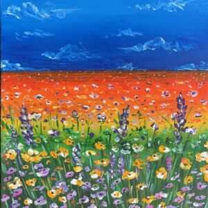 Fields of summer breath, acrylic, canvas, 11 x 14, $230