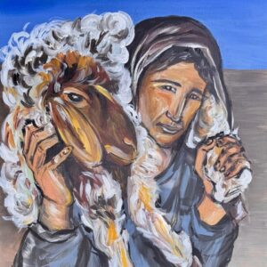 The good shepherd, acrylic, canvas, 16 x 20, $270