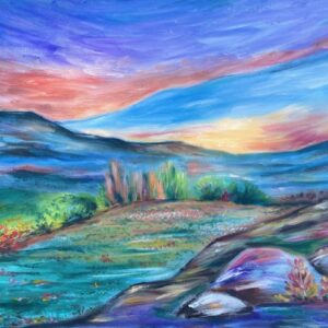 Valley of the rising light, oil, canvas, 20 x 28, $465